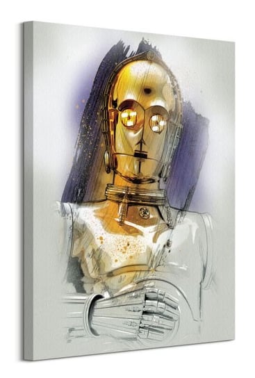 Star Wars The Last Jedi C-3PO Brushstroke - obraz na płótnie Star Wars gwiezdne wojny