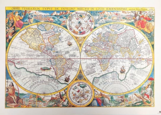 Stara Mapa Świata - Orbis Terrarum reprint - P. Plancius, 1594 r. Inna marka