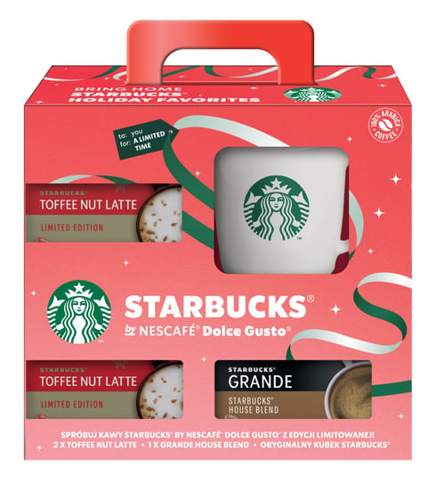 Starbucks Holiday Blend Zestaw Prezentowy z Kubkiem Kapsułki NDG Nestlé