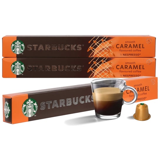 STARBUCKS Kawa w kapsułkach, smak karmelowy Smooth Caramel, kompatybilna z Nespresso 30 kapsułek Starbucks