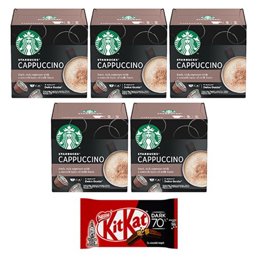 Starbucks NESCAFE Dolce Gusto Cappucino 5x 12 kapsułek + Kit Kat Dark Nestle