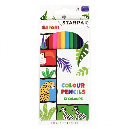 Starpak, Kredki ołówkowe 12 Kolorów Safari 501767 Starpak