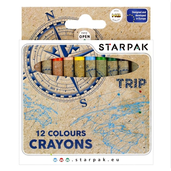 Starpak, Kredki woskowe 12 Kolorów Trip 490951 Starpak