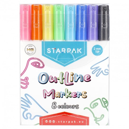 Starpak, Marker Outline, 8 kolorów Starpak