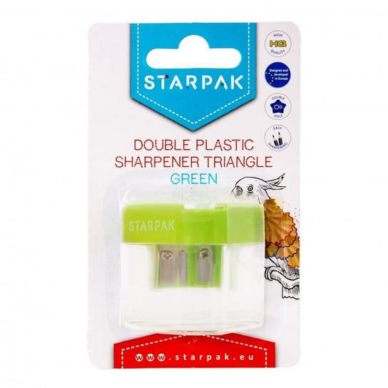 Starpak, Temperówka Plastikowa Podwójna Trójkąt Starpak Zielona Starpak
