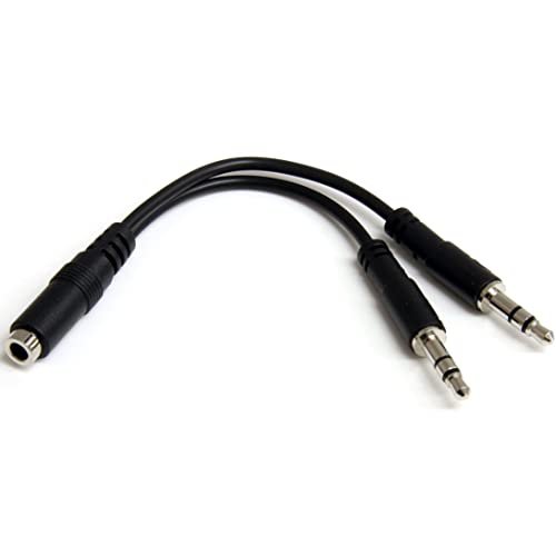 StarTech.com Rozdzielacz słuchawkowy Adapter audio 2x 3,5 mm 3-pinowy mini-jack na 4-pinowy mini-jack - Słuchawki - Czarny StarTech