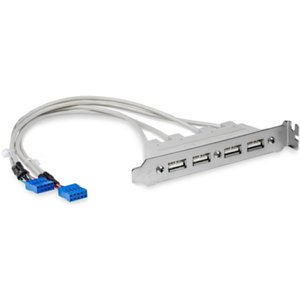 StarTech.com USBPLATE4 4-portowy adapter żeński USB typu A, panel USB, 4-pinowe złącze USB typu A (F), szary Inna marka