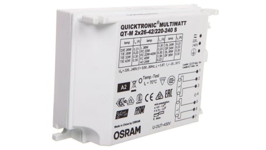 Statecznik elektroniczny (SE) do świetlówek jednotrzonkowych QT-M 2x26-42/220-240 4008321110022 Ledvance