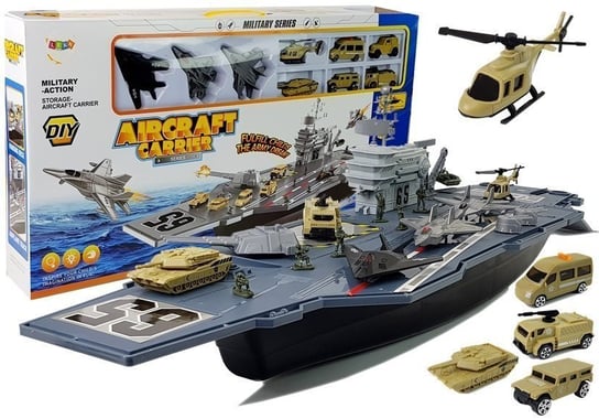 Statek Lotniskowiec Wojskowy Z Pojazdami 86Cm Lean Toys