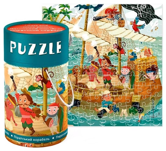 Statek piracki Puzzle 120 el. Wysoka jakość Tuba Plakacik Wiek 6+ Inna marka