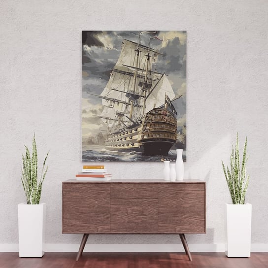 Statek przy skalnym wybrzeżu - Malowanie po numerach 30x40 cm ArtOnly