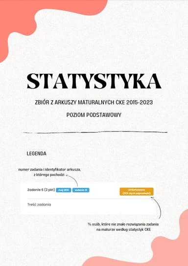 Statystyka. Zbiór z arkuszy maturalnych CKE 2015-2023 Stańdo Jacek