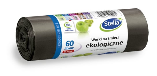 Stella Worki na śmieci ekologiczne, czarne 60 l 10 szt. 10 szt. Stella