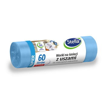 Stella Worki Na Śmieci Z Uszami Do Segregacji Odpadów Papier 60L14Szt Niebieskie Stella