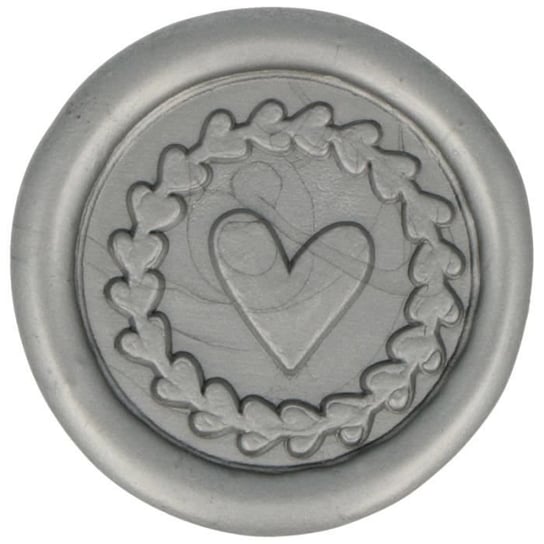 Stempel woskowy naklejany - 25 mm - Serce - Srebrny - 10 szt Inna marka