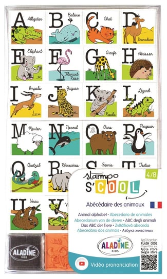 Stempelki, zwierzęcy alfabet po francusku Aladine