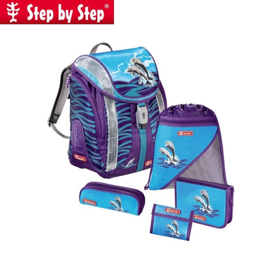 Step by Step, zestaw szkolny, 5-częściowy, Flexline, Happy Dolphins Step by Step