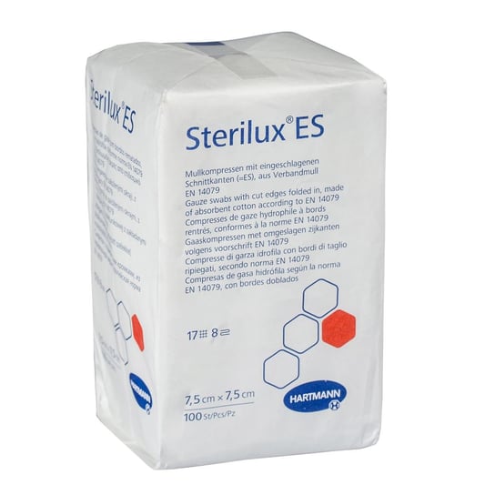 Sterilux ES, kompresy gazowe niejałowe, 7,5cmx7,5cm, 100 sztuk Hartmann