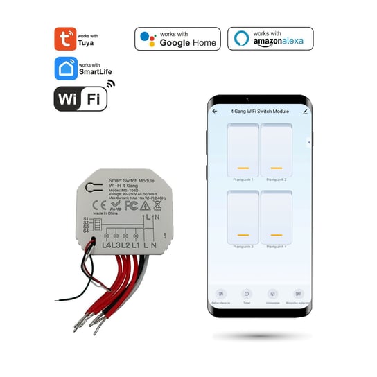 Sterownik oświetlenia 4-kanałowy Wifi TUYA własny produkt