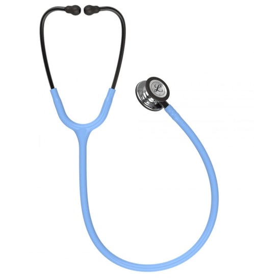 Stetoskop Littmann Classic III 5959 Stetoskop internistyczny Mirror-Finish, przewód błękitny, trzonek smoke, lira smoke LITTMANN