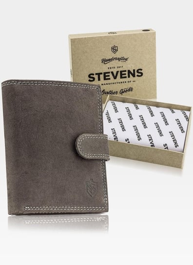 Stevens, Portfel męski, brązowy, ochrona RFID Stevens