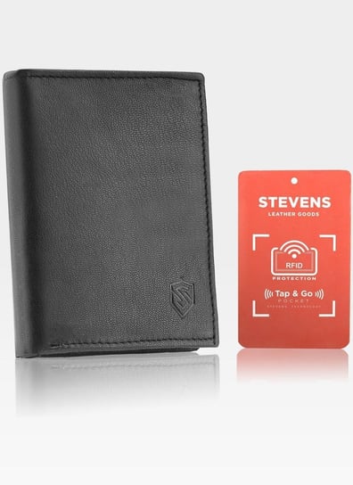 Stevens, Portfel męski, Tap&Go, czarny, ochrona RFID Stevens
