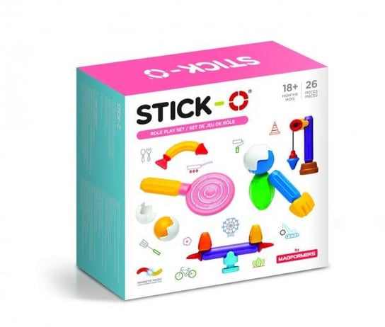 Stick-O Klocki magnetyczne zestaw kreatywny 26 elementów Magformers