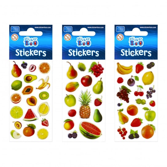 Stickerboo, Naklejki owoce, 7x18 cm, 498837 STICKERBOO-NAKLEJKI