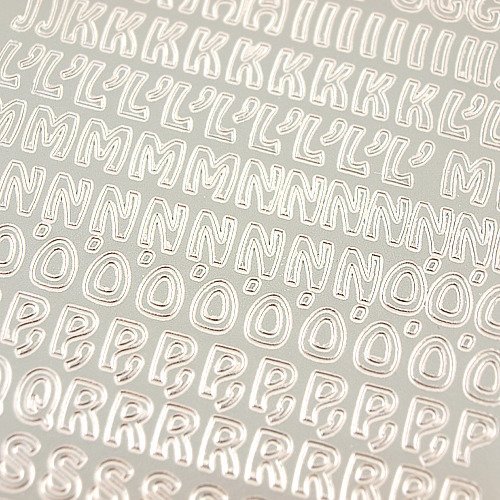 Stickers ażurowy srebrny 10x23 cm - alfabet CreativeHobby