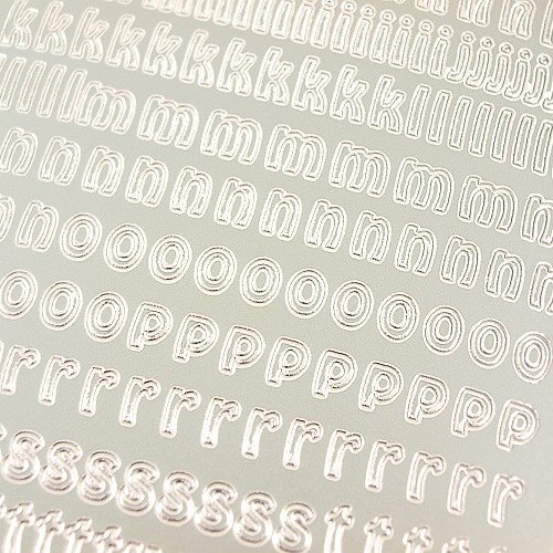 Stickers ażurowy srebrny 10x23 cm - alfabet małe litery CreativeHobby