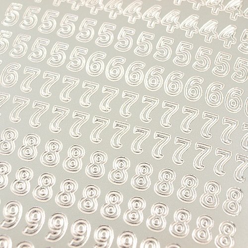 Stickers ażurowy srebrny 10x23 cm - cyfry CreativeHobby