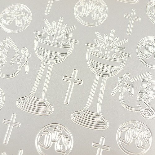 Stickers ażurowy srebrny 10x23 cm - mix komunijny CreativeHobby