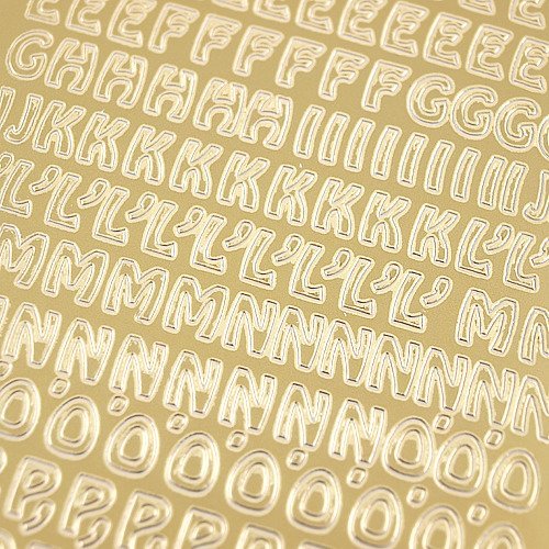 Stickers ażurowy złoty 10x23 cm - alfabet CreativeHobby