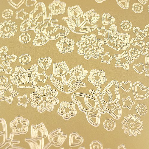 Stickers ażurowy złoty 10x23 cm - kwiatuszki CreativeHobby