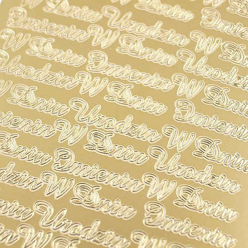 Stickers ażurowy złoty 10x23 cm - W Dniu Urodzin/Imienin CreativeHobby