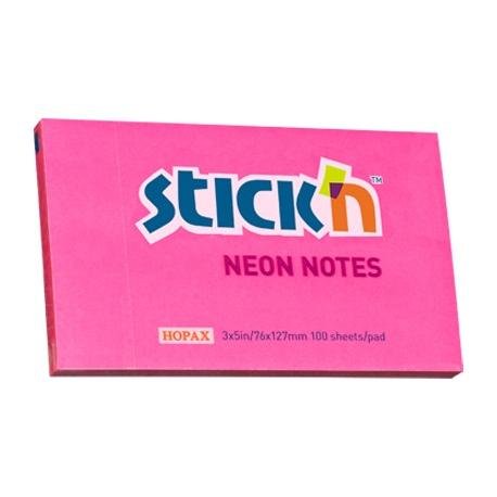Stickn, karteczki stick'n neonowe, ciemnoróżowy, 100 kartek Stickn