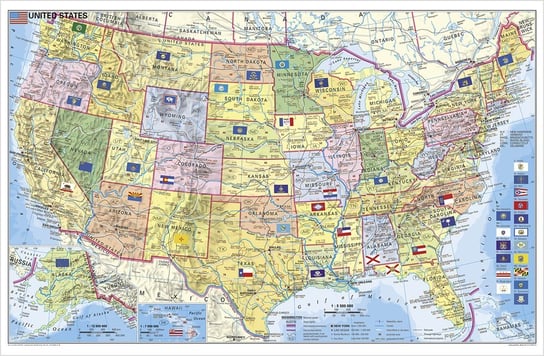 Stiefel, USA. Mapa ścienna kody pocztowe na podkładzie 1:5 500 000 Opracowanie zbiorowe