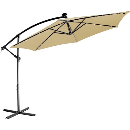 Stilista Parasol Ogrodowy Z Rączką 3,5M Beżowy + Led Stilista