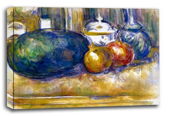 Still-Life with a Watermelon and Pomegranates, Paul Cézanne - obraz na płótnie 60x40 cm Galeria Plakatu