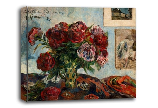 Still Life with Peonies, Paul Gauguin - obraz na płótnie 90x60 cm Galeria Plakatu