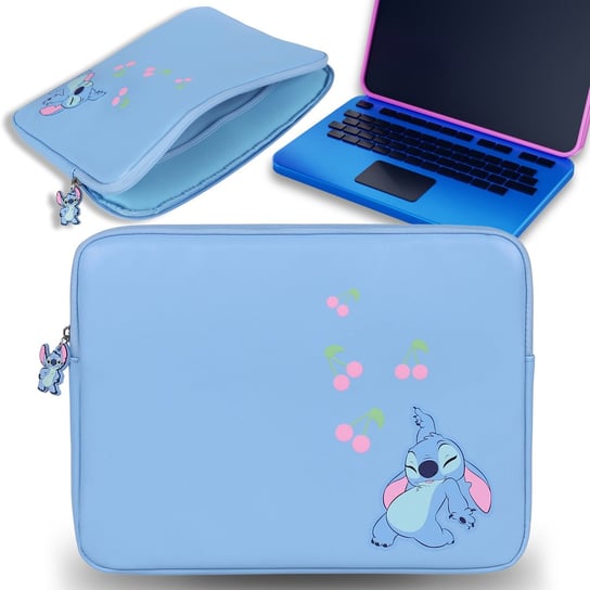 Stitch Disney Błękitna torba na laptopa/tablet 15,5 cala, pokrowiec, etui 34,5x2x25,5cm Disney
