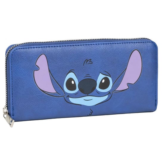 Stitch Disney Granatowy, duży portfel na zamek, damski 20x10 cm Disney