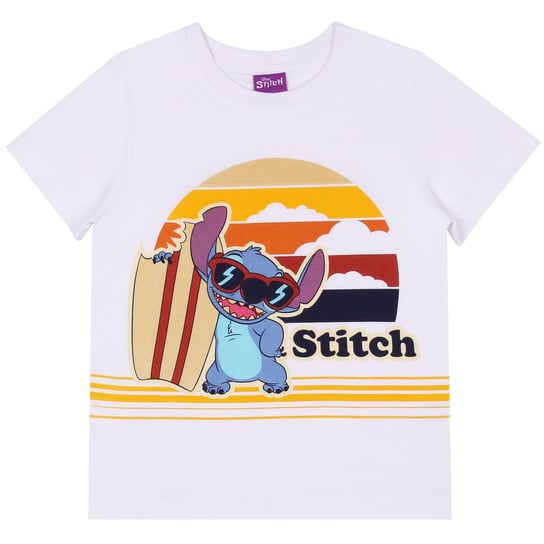 Stitch Disney Koszulka/T-Shirt Biały Chłopięcy, Bawełniany 3 Lata 98 Cm Disney