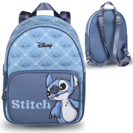 Stitch Disney Niebieski, mały plecak, skórzany plecak 33x11x25cm Disney
