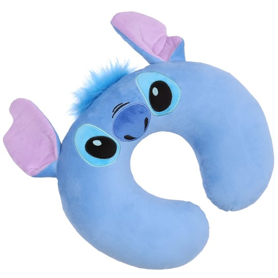 Stitch Disney Poduszka podróżna rogal z uszami niebieska, miękka 32x32 cm Disney