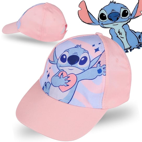 Stitch Disney Różowa czapka z daszkiem, dziewczęca czapka 54 cm Disney