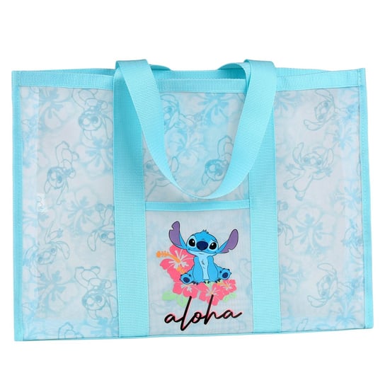 Stitch Disney Transparentna torba plażowa/ zakupowa, duża torba na ramię 47x35x10cm Uniwersalny Disney