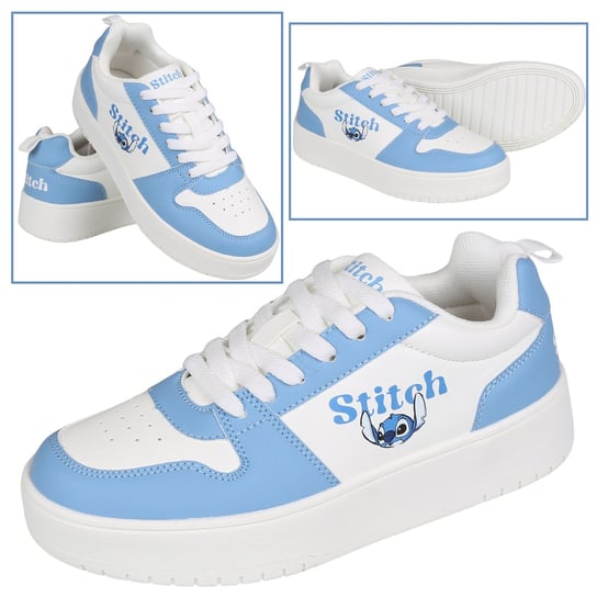 Stitch i Andzia Disney Damskie sneakersy niskie, niebiesko-białe buty sportowe 38 EU Disney