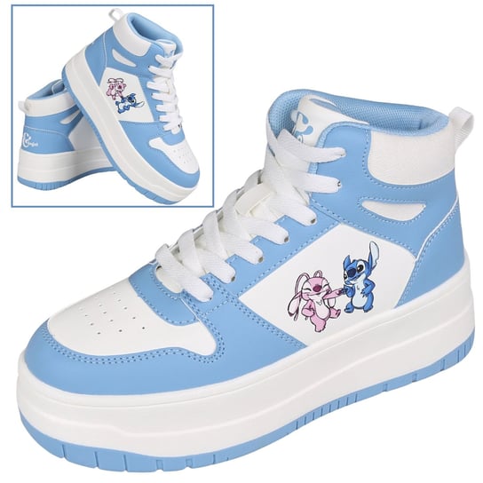 Stitch i Andzia Disney Damskie sneakersy wysokie, niebiesko-białe buty sportowe 39 EU Disney