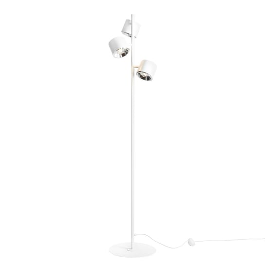 Stojąca lampa podłogowa Bot nowoczesne reflektorki metalowe białe Aldex